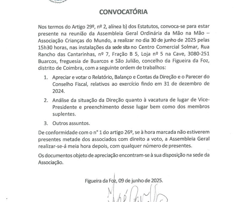 Convocatória para Assembleia Geral
